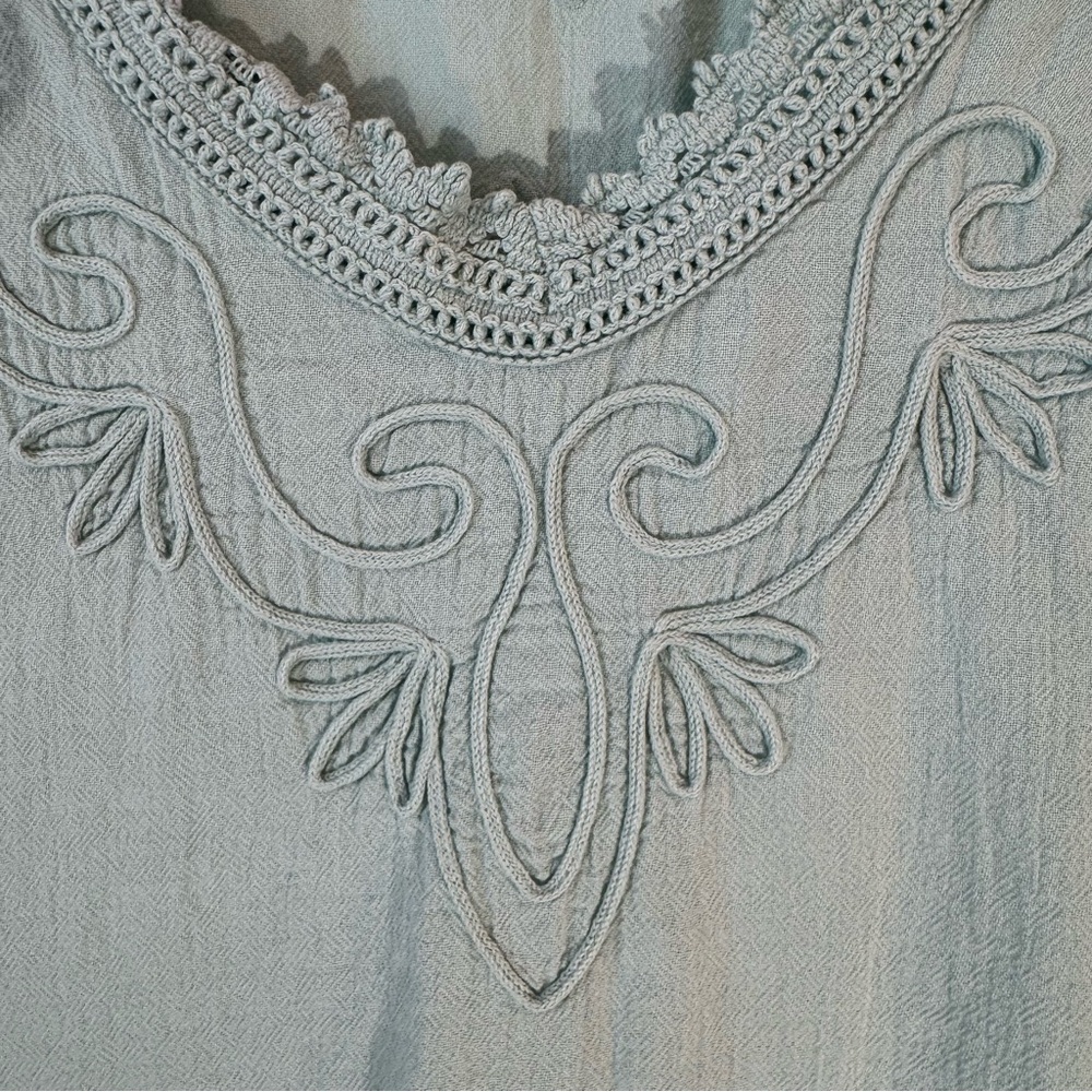 Soft Surroundings Womens Aqua Tunic Boho Size XS Embroidery and detailed trim. - Picture 2 of 11